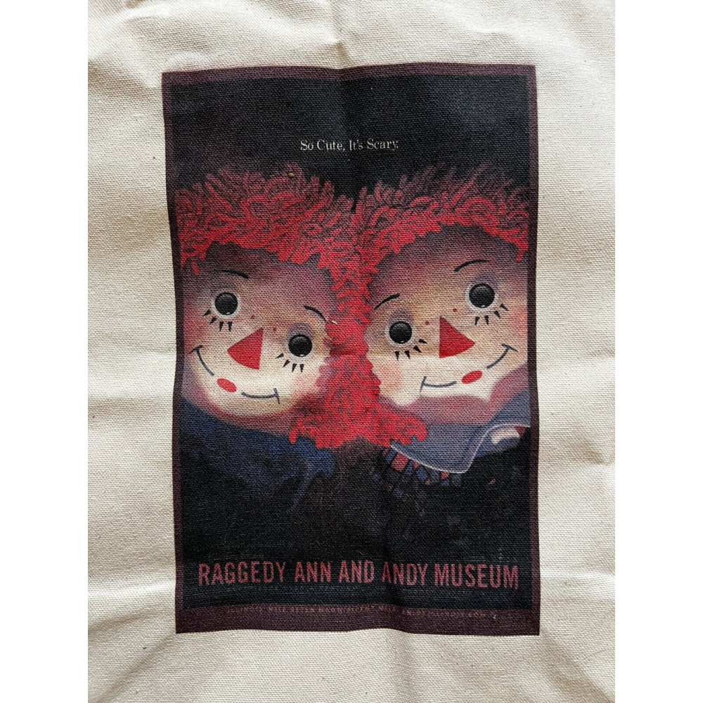 Raggedy Ann And Andy Museum “So Cute, It’s Scary” Linen Tote Bag Clown - Picture 2 of 4